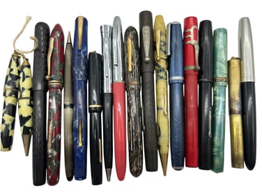COLLECTION OF 18 VINTAGE FOUNTAIN PENS