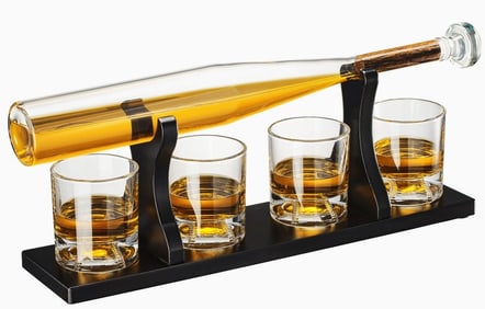 NEW IN BOX! Baseball Bat Whiskey & Wine Decanter