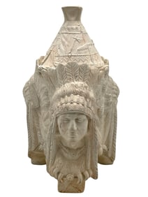 CERAMIC CANISTER FEATURING NATIVE AMERICAN CHIEF