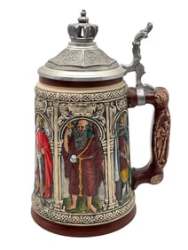 ORIGINAL THE WALT CRUSADERS GERMAN BEER STEIN 9.5"