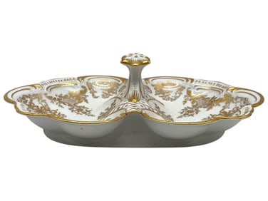 R.P.M. GOLD ETCHED DIVIDED LOBSTER BOWL 11"