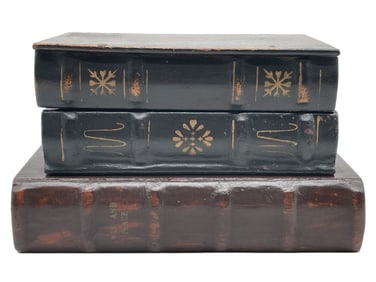 SET OF TWO DECORATIVE BOOK BOXES