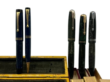 LOT OF 5 VINTAGE PARKER FOUNTAIN PENS