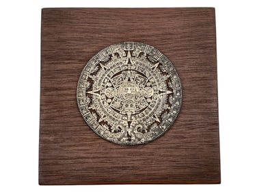 MEXICAN AZTEC CALENDAR WALL PLAQUE 4"