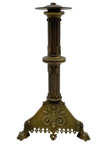 ANTIQUE BRASS CANDLESTICK 19"