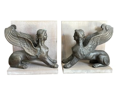 PAIR OF CLASSICAL STYLE SPHINX BOOKENDS 8"