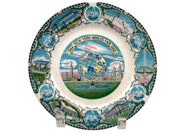 1964-65 NEW YORK WORLD'S FAIR UNISPHERE PLATE 8"