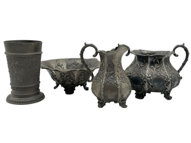 SET OF 4 SILVER SERVING PIECES