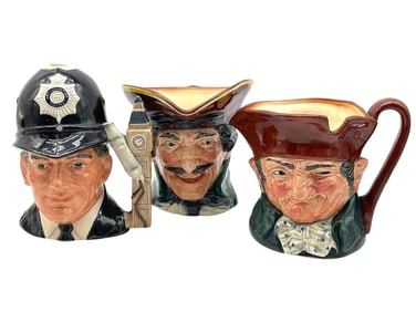 SET OF 3 ROYAL DOULTON CHARACTER MUGS 7"