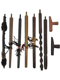 7 VINTAGE WOODEN PEACE PIPES