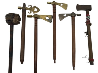 COLLECTION OF 6 NATIVE AMERICAN STYLE TOMAHAWKS