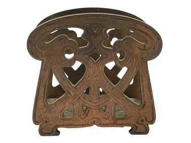 ART NOUVEAU CAST IRON LETTER HOLDER 4"