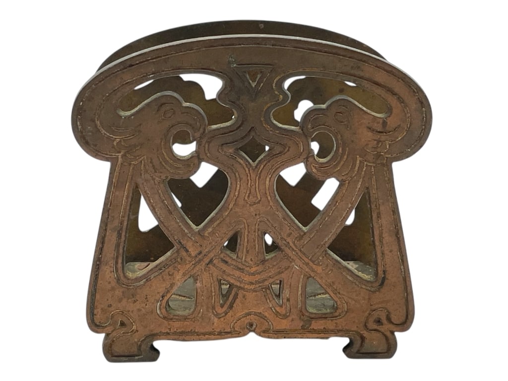 ART NOUVEAU CAST IRON LETTER HOLDER 4" (1 of 7)