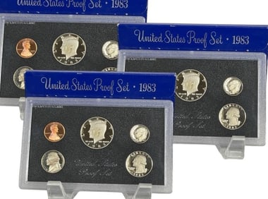 3 1983 UNITED STATES PROOF COLLECTIBLE COIN SETS