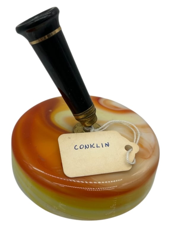 VINTAGE CONKLIN BAKELITE DESK PEN HOLDER WITH BLAM (1 of 4)