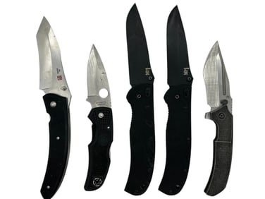 LOT OF 5 TACTICAL FOLDING KNIVES