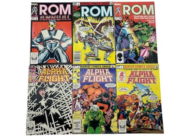LOT OF 6 MARVEL COMICS ROM & ALPHA FLIGHT