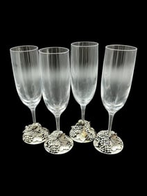 SET OF 4 ARTHUR COURT STYLE GRAPE CHAMPAGNE GLASS
