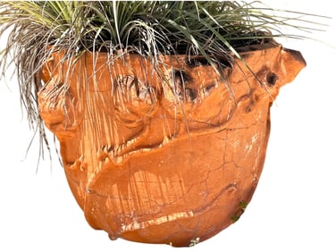 ART NOUVEAU TERRACOTTA PLANTER W POPPY 26"