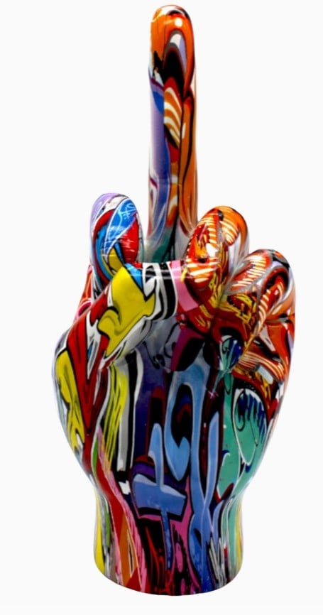 Xxl Street Art Middle Finger Tabletop Sculpture (1 of 5)