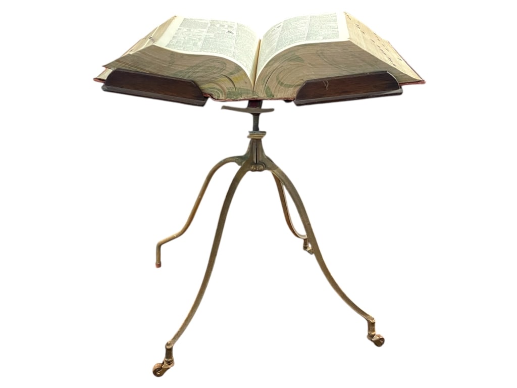 ANTIQUE CAST IRON BOOK STAND W/ DICTIONARY (1 of 8)