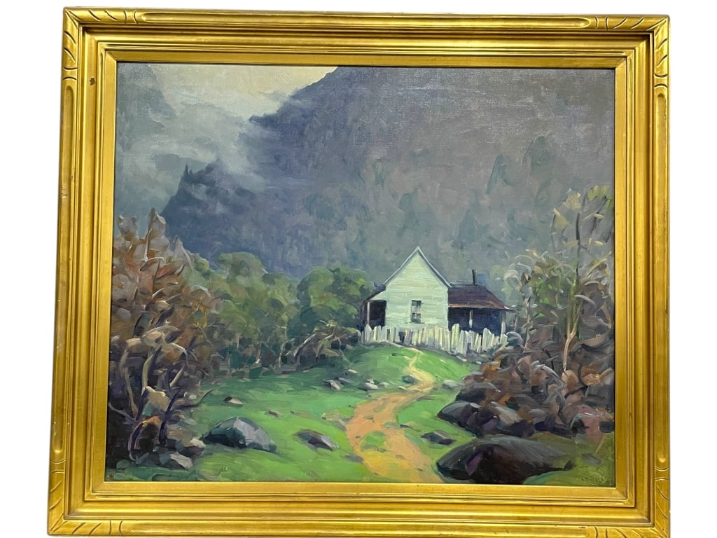 LOUIS JONES THE MOONSHINERS HOME OIL PAINTING 35" (1 of 7)