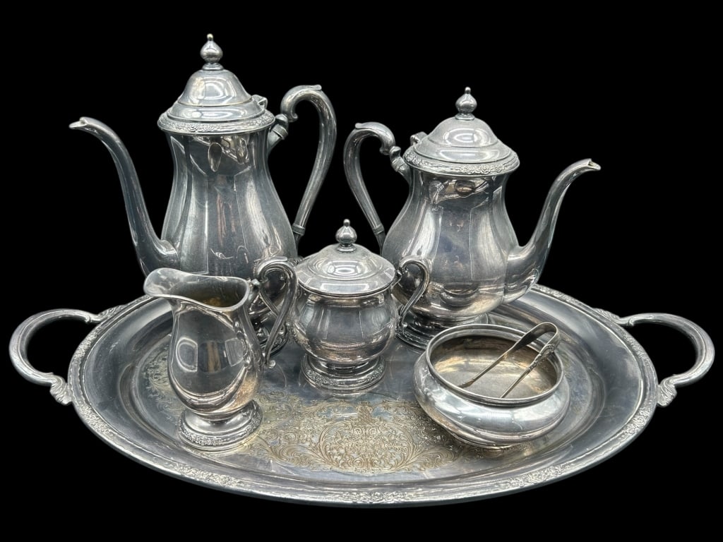 VINTAGE SILVERPLATE 6-PIECE TEA & COFFEE SET (1 of 7)
