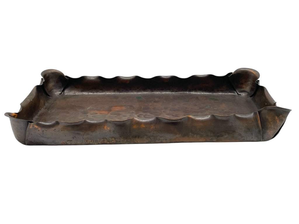 HAND-HAMMERED ANTIQUE COPPER TRAY 15" (1 of 5)