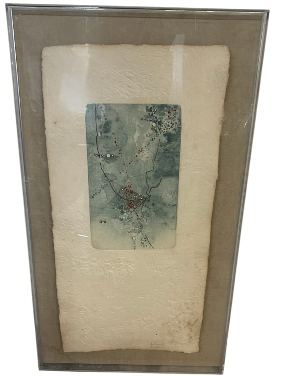 SIGNED LEBADANG EMBOSSED MIXED MEDIA PRINT 47" (1 of 4)