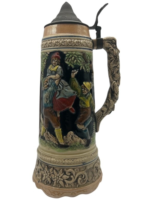 GERMAN POTTERY BEER STEIN 13" (1 of 5)