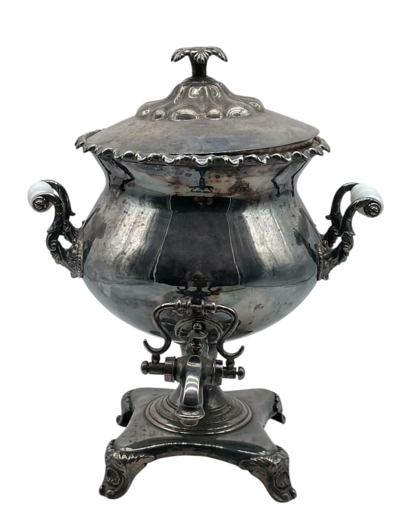 ANTIQUE SILVER SAMOVAR 16" (1 of 5)