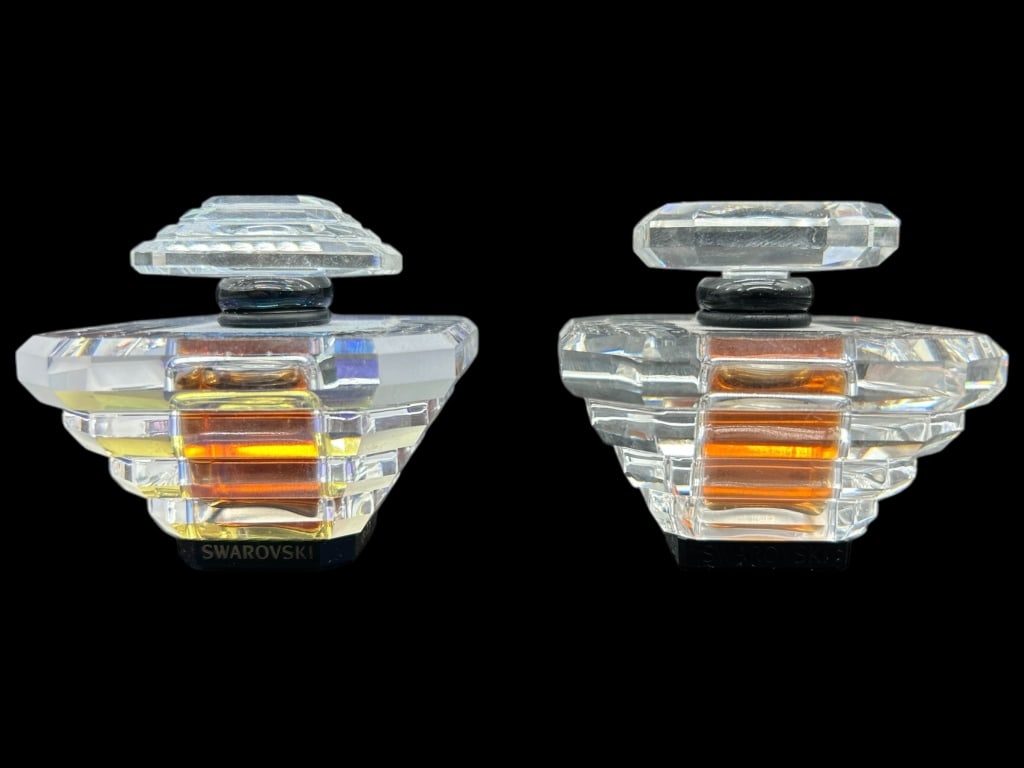 PAIR OF SWAROVSKI CRYSTAL PERFUME BOTTLES 2" (1 of 7)