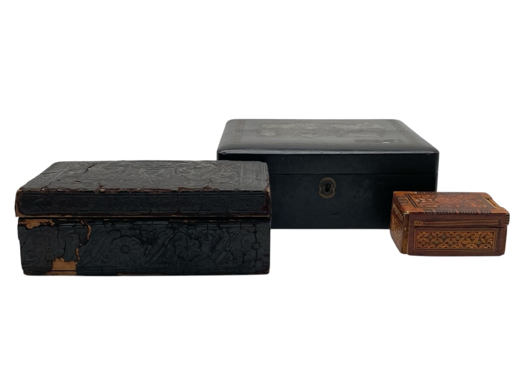GROUP OF 3 VINTAGE DECORATIVE BOXES (1 of 9)