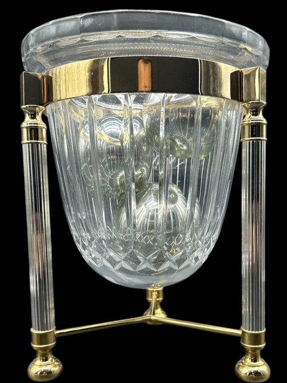 CUT CRYSTAL AND BRASS CENTERPIECE 12" (1 of 5)