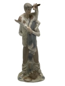LLADRO SHEPHERD BOY W/ GOAT FIGURINE 10.5"