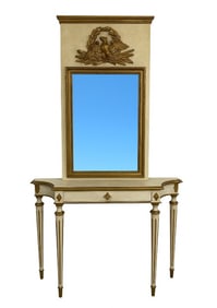 NEOCLASSICAL GILT HALL CONSOLE TABLE & MIRROR SET