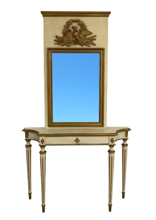 NEOCLASSICAL GILT HALL CONSOLE TABLE & MIRROR SET (1 of 9)