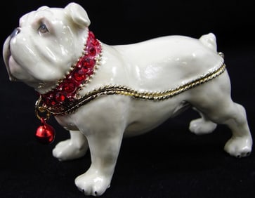 NEW! JAY STRONGWATER STYLE BULL DOG TRINKET BOX
