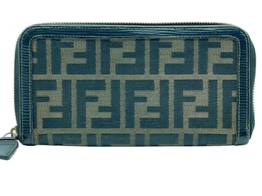 FENDI ZUCCA MONOGRAM ZIP-AROUND WALLET 7"