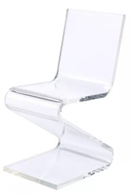 VINTAGE-STYLE ZIG-ZAG LUCITE CHAIR