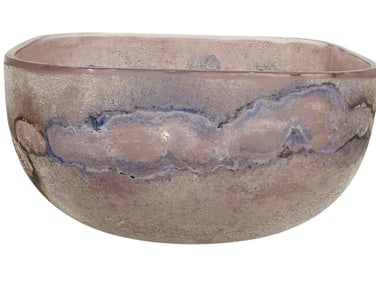 SIGNED ALFREDO BARBINI MURANO ART GLASS BOWL 11"