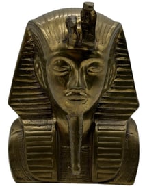 VINTAGE BRASS TONE PHARAOH BUST 9"