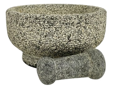 HEAVY GRANITE MORTAR & PESTLE SET 8"