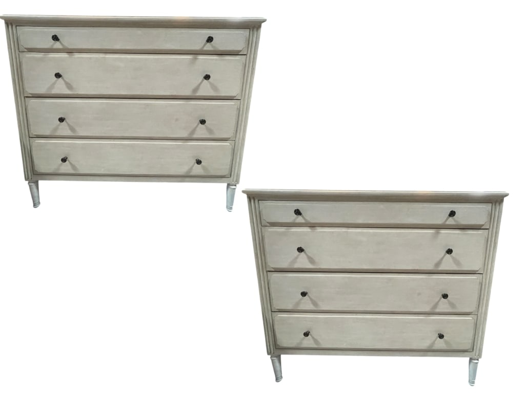 PAIR OF MARCELLE RESTORATION HARDWARE DRESSERS: PAIR OF MARCELLE RESTORATION HARDWARE DRESSERS -FRENCH WHITE -VERY GOOD PRE OWNED CONDITION -DP5125