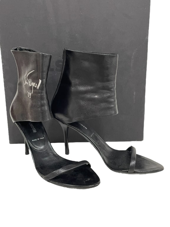 SIGNED JIL SANDER BLACK HEELS W/ ANKLE CUFF SZ38 (1 of 7)