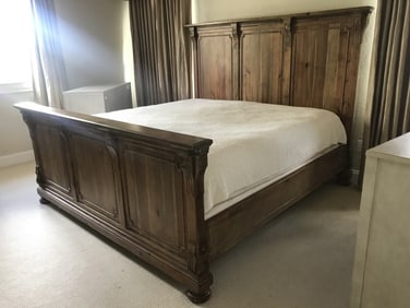 RESTORATION HARDWARE KING SIZE BED W FOOTBOARD