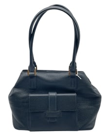 LALO ITALIAN LEATHER BLACK SHOULDER BAG