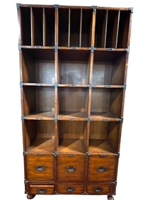 THEODORE ALEXANDER CAMPAIGN-STYLE MODULAR BOOKCASE