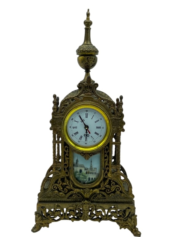 ANTIQUE BAROQUE STYLE MANTLE CLOCK 17.5" (1 of 10)
