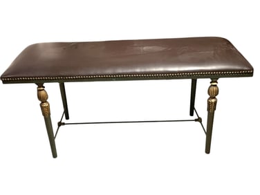 EMPIRE STYLE LEATHER-UPHOLSTERED BENCH